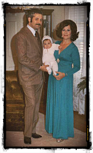 My Christening and mom wearing "the" dress.